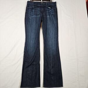 7 For All Mankind Jeans Womens 30 30x33 Blue Bootcut Mid Rise Stretch Denim